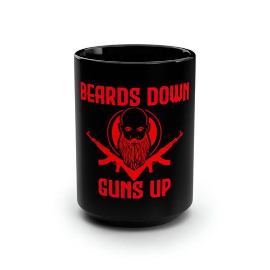 Beard down Black Mug, 15oz